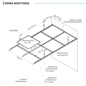 Кассета алюминиевая К45 595x595 мм Монтаж
