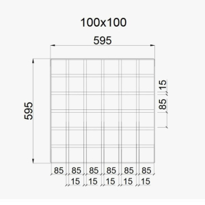 Потолок грильято GL15 100x100 мм Н37 GL15 100х100 Н37 белый